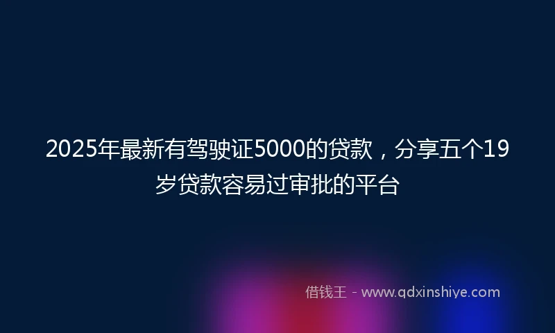 2025年最新有驾驶证5000的贷款，分享五个19岁贷款容易过审批的平台