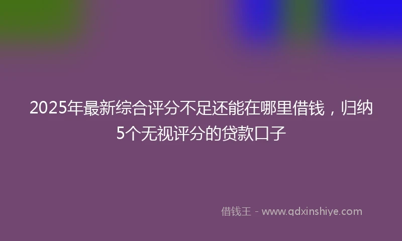 2025年最新综合评分不足还能在哪里借钱，归纳5个无视评分的贷款口子