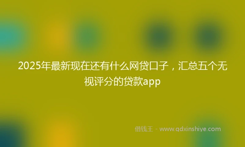 2025年最新现在还有什么网贷口子，汇总五个无视评分的贷款app