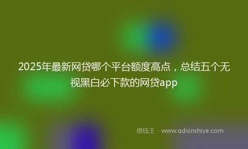 2025年最新网贷哪个平台额度高点，总结五个无视黑白必下款的网贷app