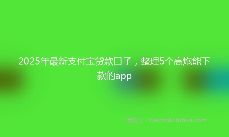 2025年最新支付宝贷款口子，整理5个高炮能下款的app