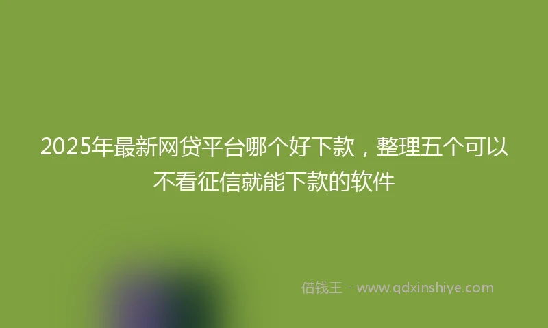 2025年最新网贷平台哪个好下款，整理五个可以不看征信就能下款的软件