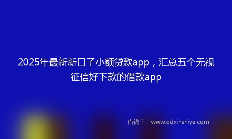 2025年最新新口子小额贷款app，汇总五个无视征信好下款的借款app