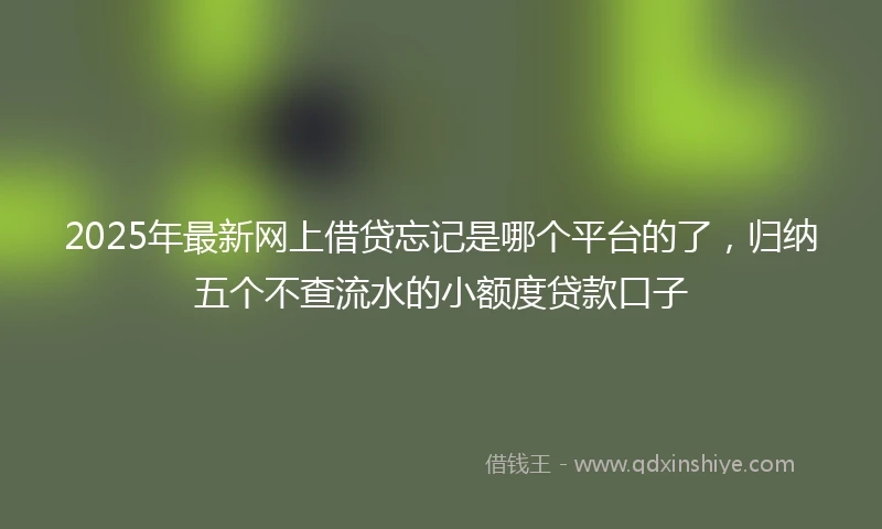 2025年最新网上借贷忘记是哪个平台的了，归纳五个不查流水的小额度贷款口子