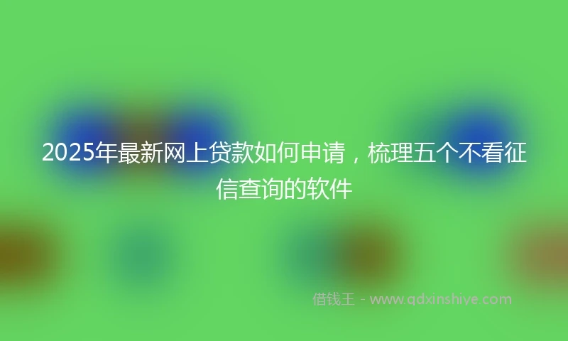 2025年最新网上贷款如何申请，梳理五个不看征信查询的软件