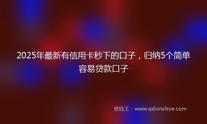 2025年最新有信用卡秒下的口子，归纳5个简单容易贷款口子