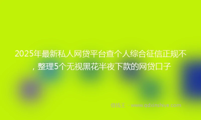 2025年最新私人网贷平台查个人综合征信正规不，整理5个无视黑花半夜下款的网贷口子