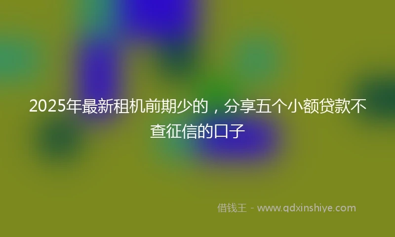 2025年最新租机前期少的，分享五个小额贷款不查征信的口子