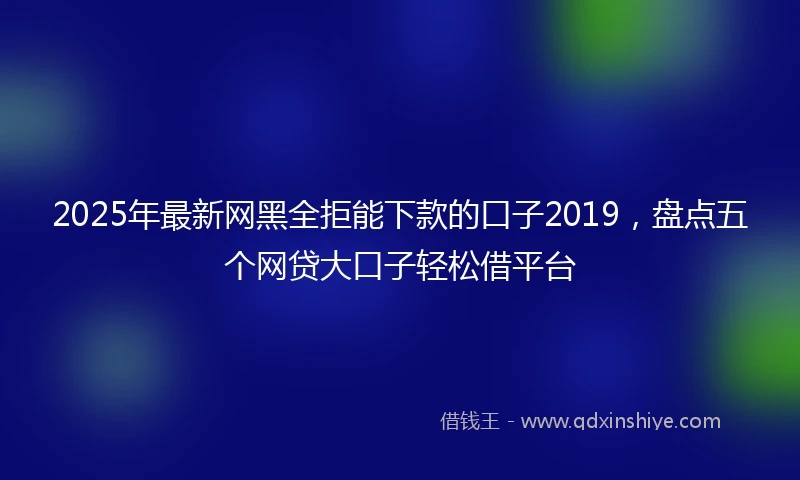 2025年最新网黑全拒能下款的口子2019，盘点五个网贷大口子轻松借平台