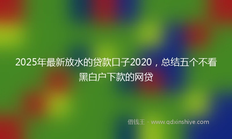 2025年最新放水的贷款口子2020，总结五个不看黑白户下款的网贷