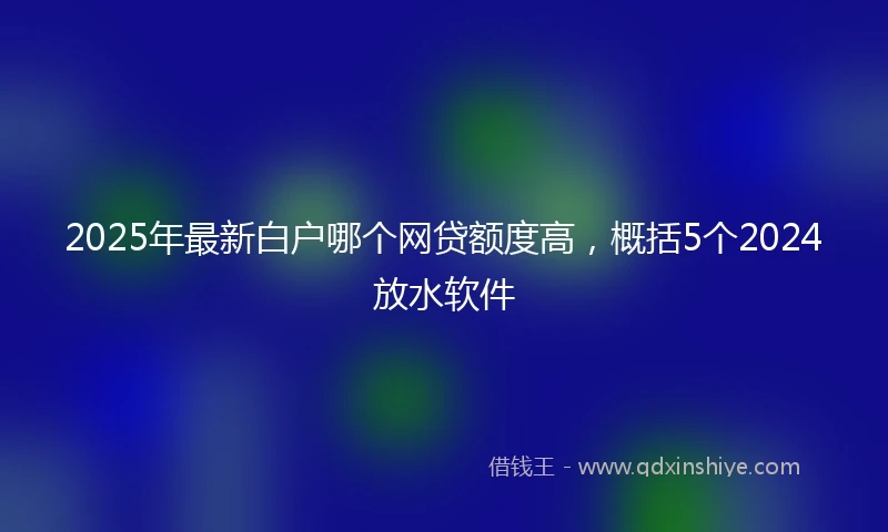 2025年最新白户哪个网贷额度高，概括5个2024放水软件