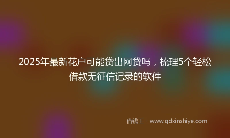 2025年最新花户可能贷出网贷吗，梳理5个轻松借款无征信记录的软件