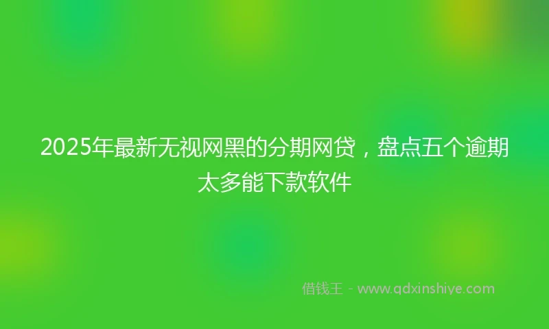2025年最新无视网黑的分期网贷，盘点五个逾期太多能下款软件