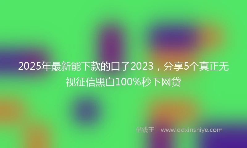 2025年最新能下款的口子2023,分享5个真正无视征信黑白100%秒下网贷