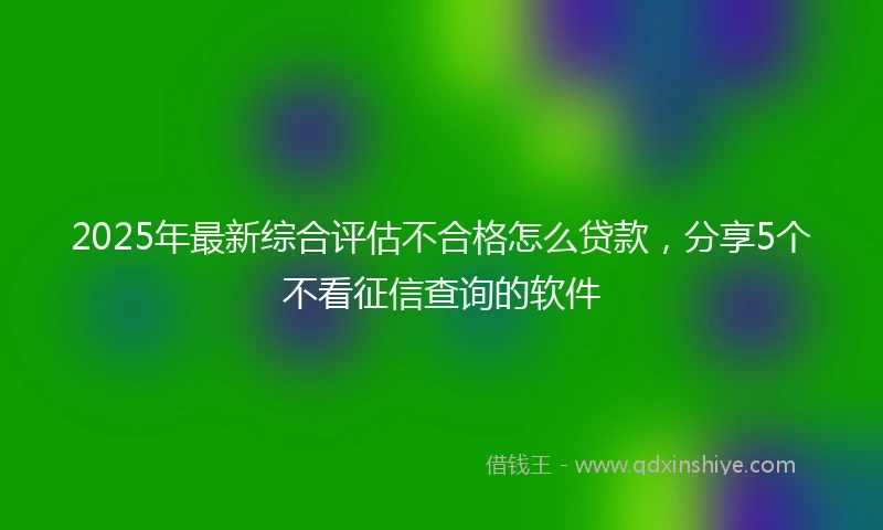2025年最新综合评估不合格怎么贷款，分享5个不看征信查询的软件