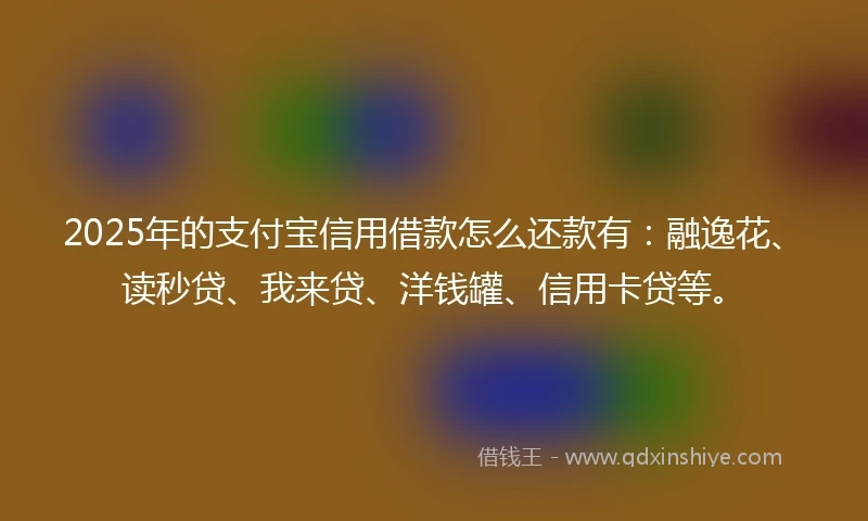 2025年的支付宝信用借款怎么还款有：融逸花、读秒贷、我来贷、洋钱罐、信用卡贷等。