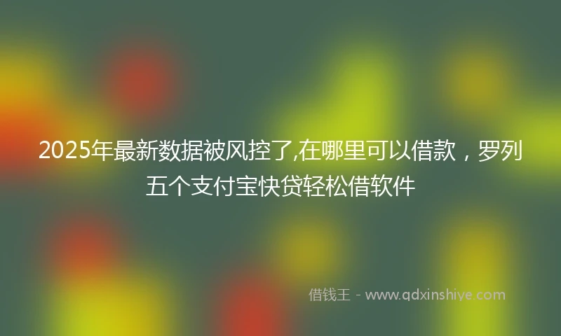 2025年最新数据被风控了,在哪里可以借款，罗列五个支付宝快贷轻松借软件