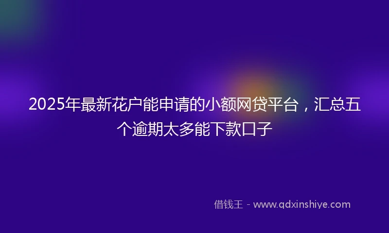 2025年最新花户能申请的小额网贷平台,汇总五个逾期太多能下款口子