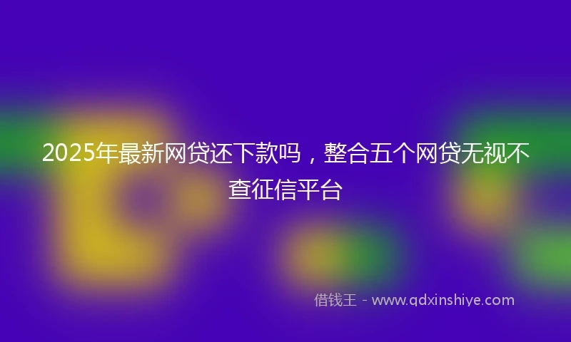 2025年最新网贷还下款吗，整合五个网贷无视不查征信平台