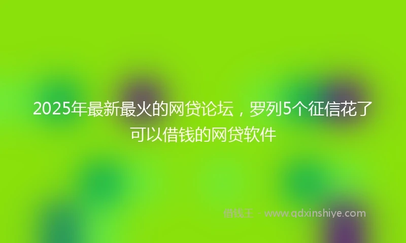 2025年最新最火的网贷论坛，罗列5个征信花了可以借钱的网贷软件