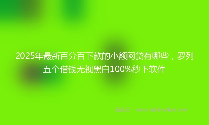 2025年最新百分百下款的小额网贷有哪些，罗列五个借钱无视黑白100%秒下软件