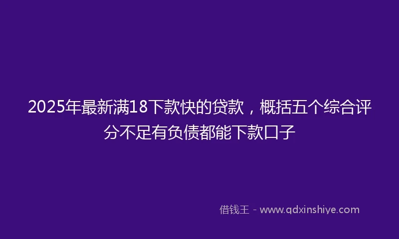 2025年最新满18下款快的贷款，概括五个综合评分不足有负债都能下款口子