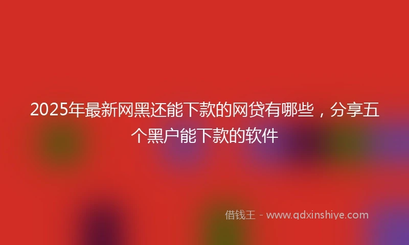 2025年最新网黑还能下款的网贷有哪些，分享五个黑户能下款的软件