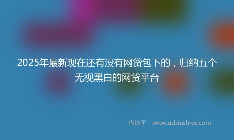2025年最新现在还有没有网贷包下的，归纳五个无视黑白的网贷平台