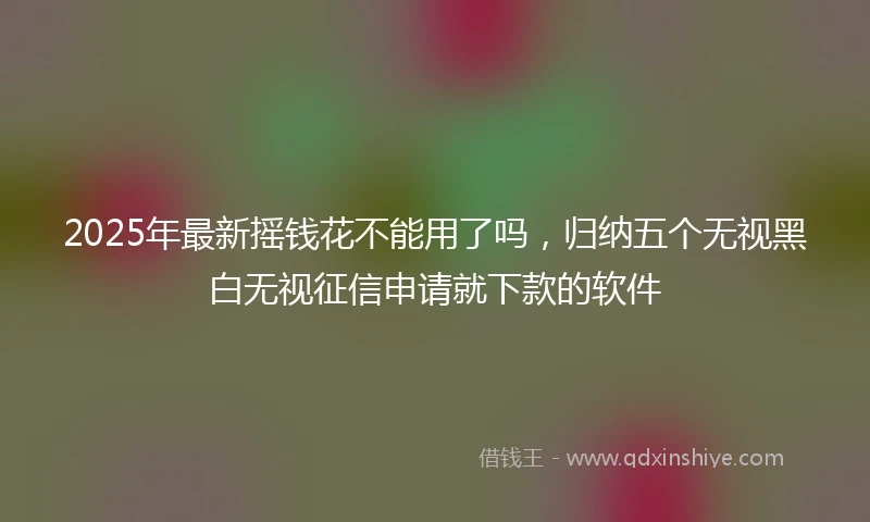 2025年最新摇钱花不能用了吗，归纳五个无视黑白无视征信申请就下款的软件