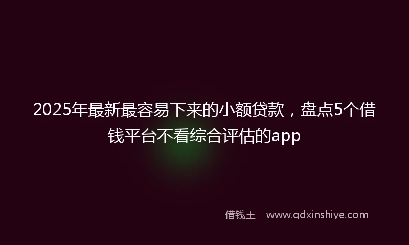 2025年最新最容易下来的小额贷款，盘点5个借钱平台不看综合评估的app
