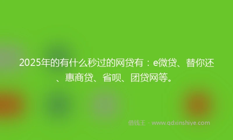 2025年的有什么秒过的网贷有：e微贷、替你还、惠商贷、省呗、团贷网等。