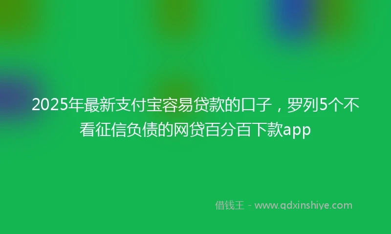 2025年最新支付宝容易贷款的口子，罗列5个不看征信负债的网贷百分百下款app