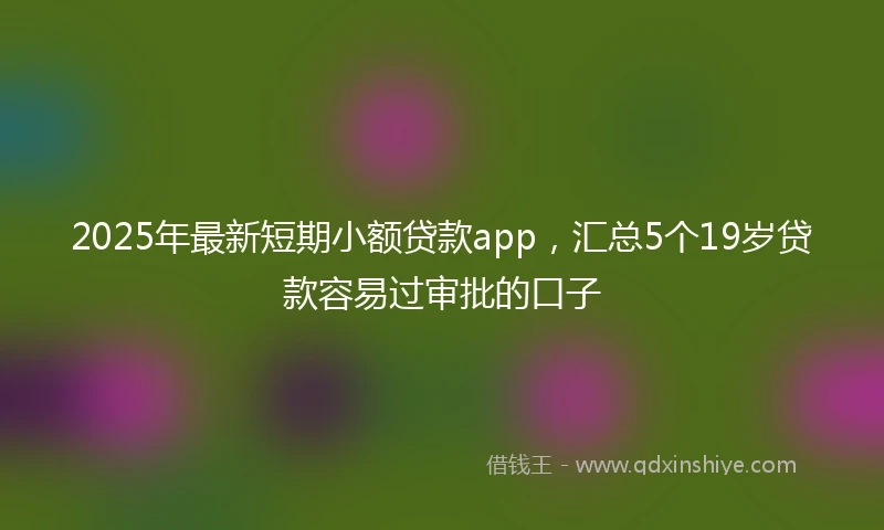 2025年最新短期小额贷款app，汇总5个19岁贷款容易过审批的口子