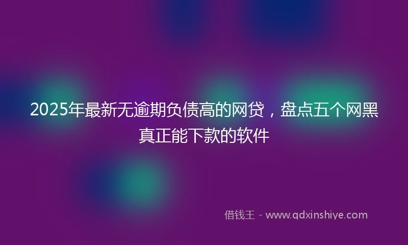 2025年最新无逾期负债高的网贷，盘点五个网黑真正能下款的软件