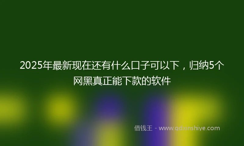 2025年最新现在还有什么口子可以下，归纳5个网黑真正能下款的软件
