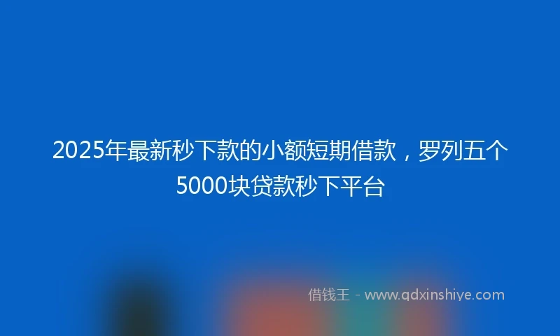 2025年最新秒下款的小额短期借款，罗列五个5000块贷款秒下平台