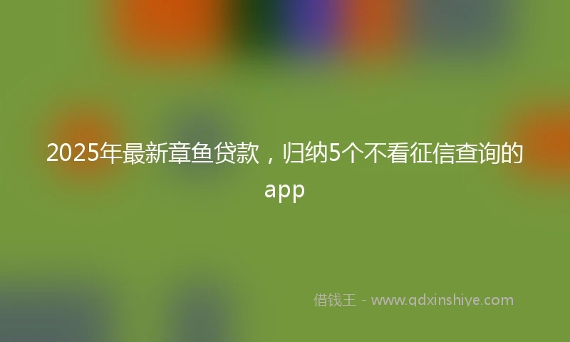 2025年最新章鱼贷款，归纳5个不看征信查询的app
