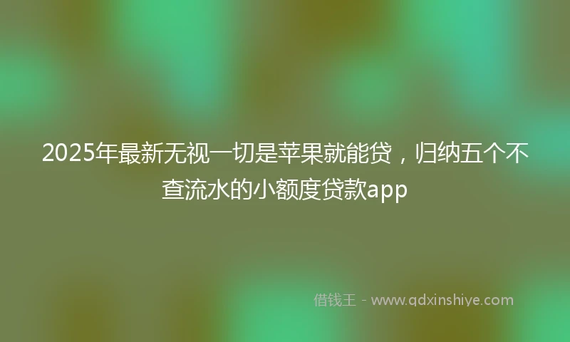 2025年最新无视一切是苹果就能贷，归纳五个不查流水的小额度贷款app