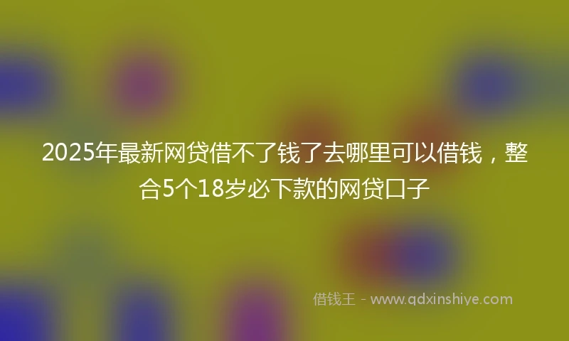 2025年最新网贷借不了钱了去哪里可以借钱，整合5个18岁必下款的网贷口子