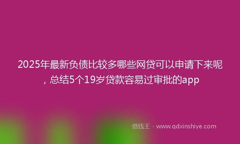 2025年最新负债比较多哪些网贷可以申请下来呢，总结5个19岁贷款容易过审批的app