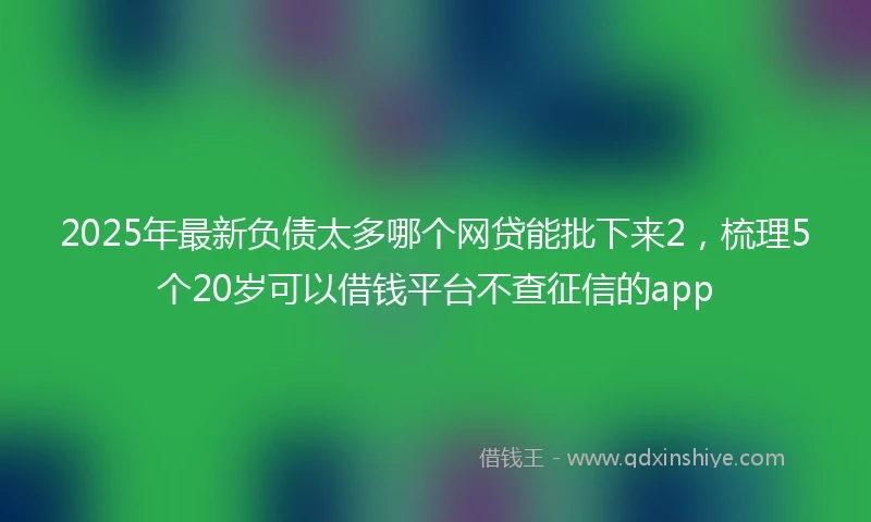 2025年最新负债太多哪个网贷能批下来2，梳理5个20岁可以借钱平台不查征信的app
