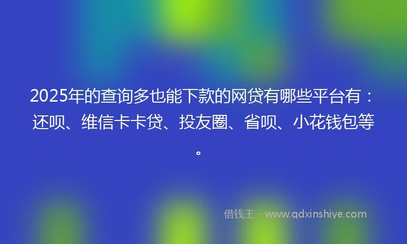 2025年的查询多也能下款的网贷有哪些平台有：还呗、维信卡卡贷、投友圈、省呗、小花钱包等。