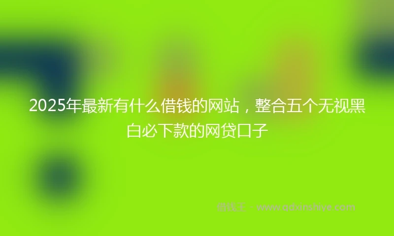 2025年最新有什么借钱的网站，整合五个无视黑白必下款的网贷口子