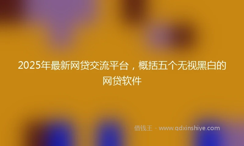 2025年最新网贷交流平台，概括五个无视黑白的网贷软件