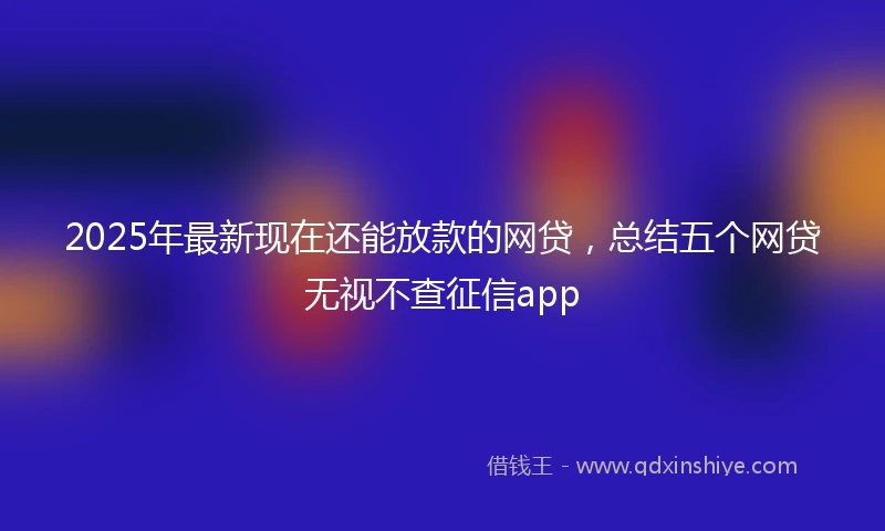 2025年最新现在还能放款的网贷，总结五个网贷无视不查征信app