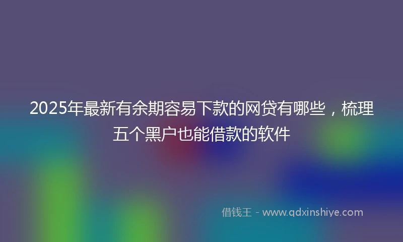 2025年最新有余期容易下款的网贷有哪些，梳理五个黑户也能借款的软件