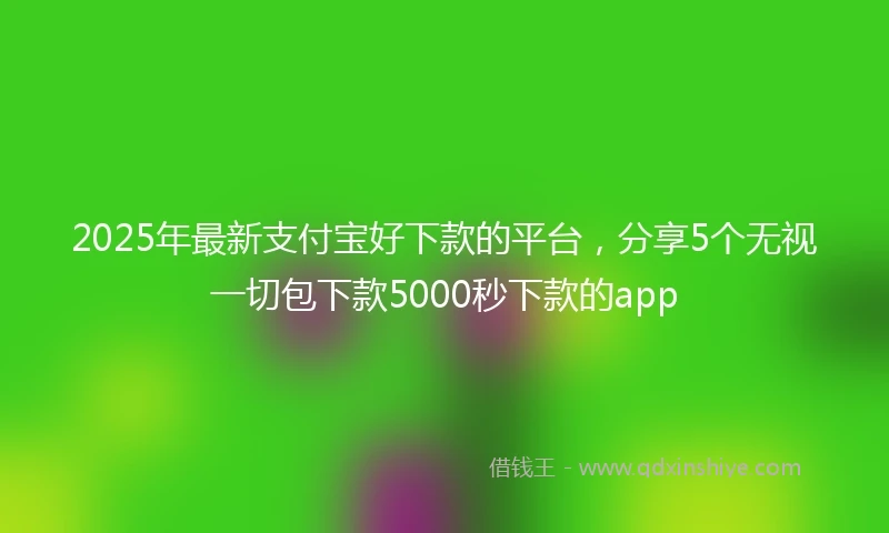 2025年最新支付宝好下款的平台，分享5个无视一切包下款5000秒下款的app