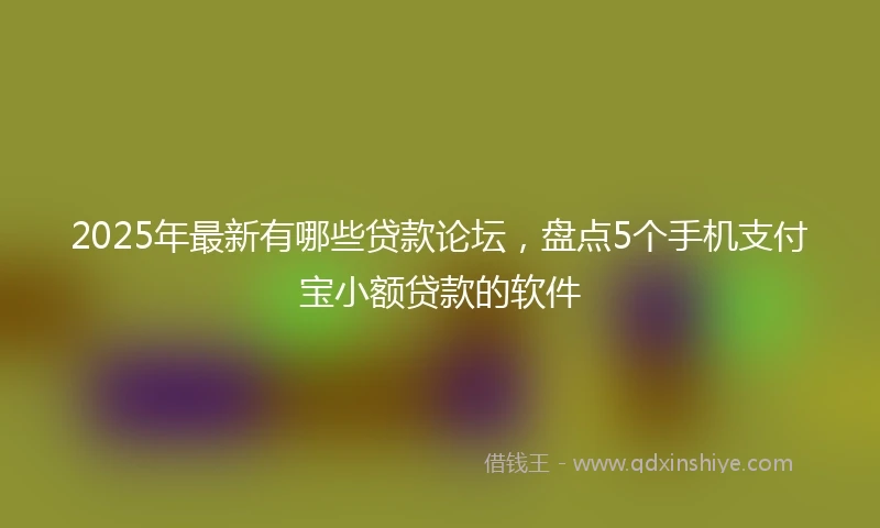 2025年最新有哪些贷款论坛，盘点5个手机支付宝小额贷款的软件