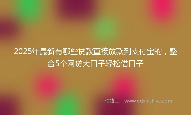 2025年最新有哪些贷款直接放款到支付宝的，整合5个网贷大口子轻松借口子