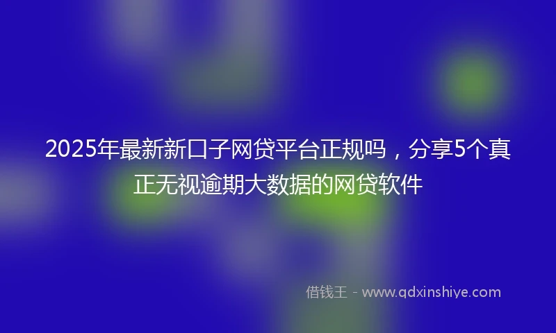 2025年最新新口子网贷平台正规吗，分享5个真正无视逾期大数据的网贷软件